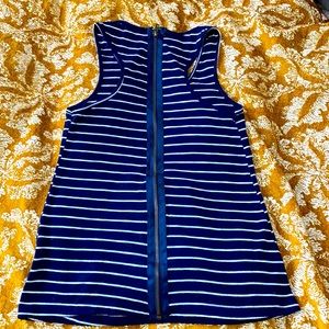 Urban outfitters blue tank with full length zipper down middle of back sz Xs